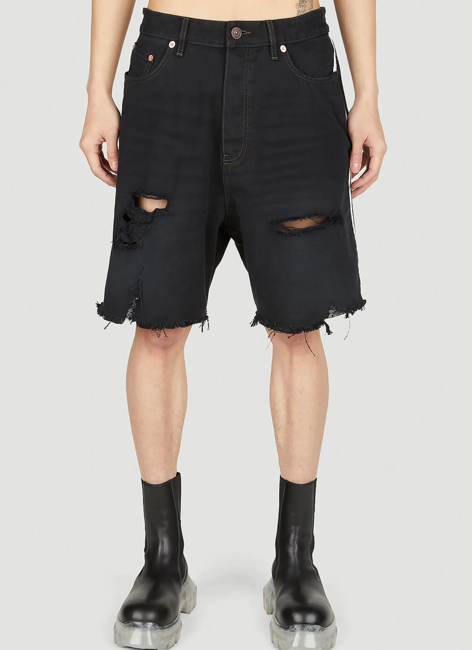 Men Balenciaga x adidas Shorts^Striped Baggy Shorts