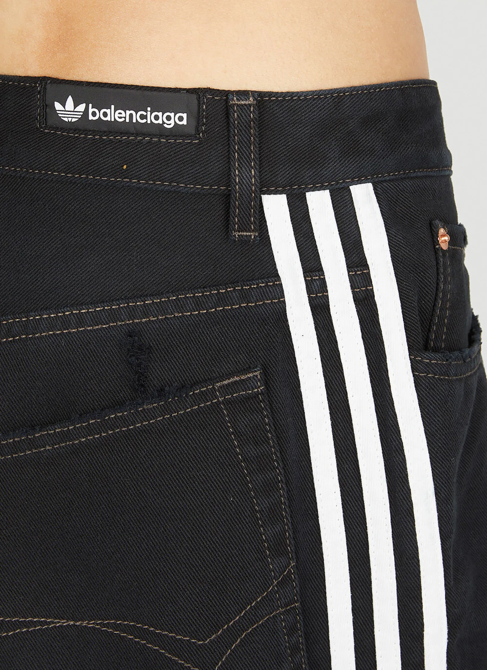 Men Balenciaga x adidas Shorts^Striped Baggy Shorts