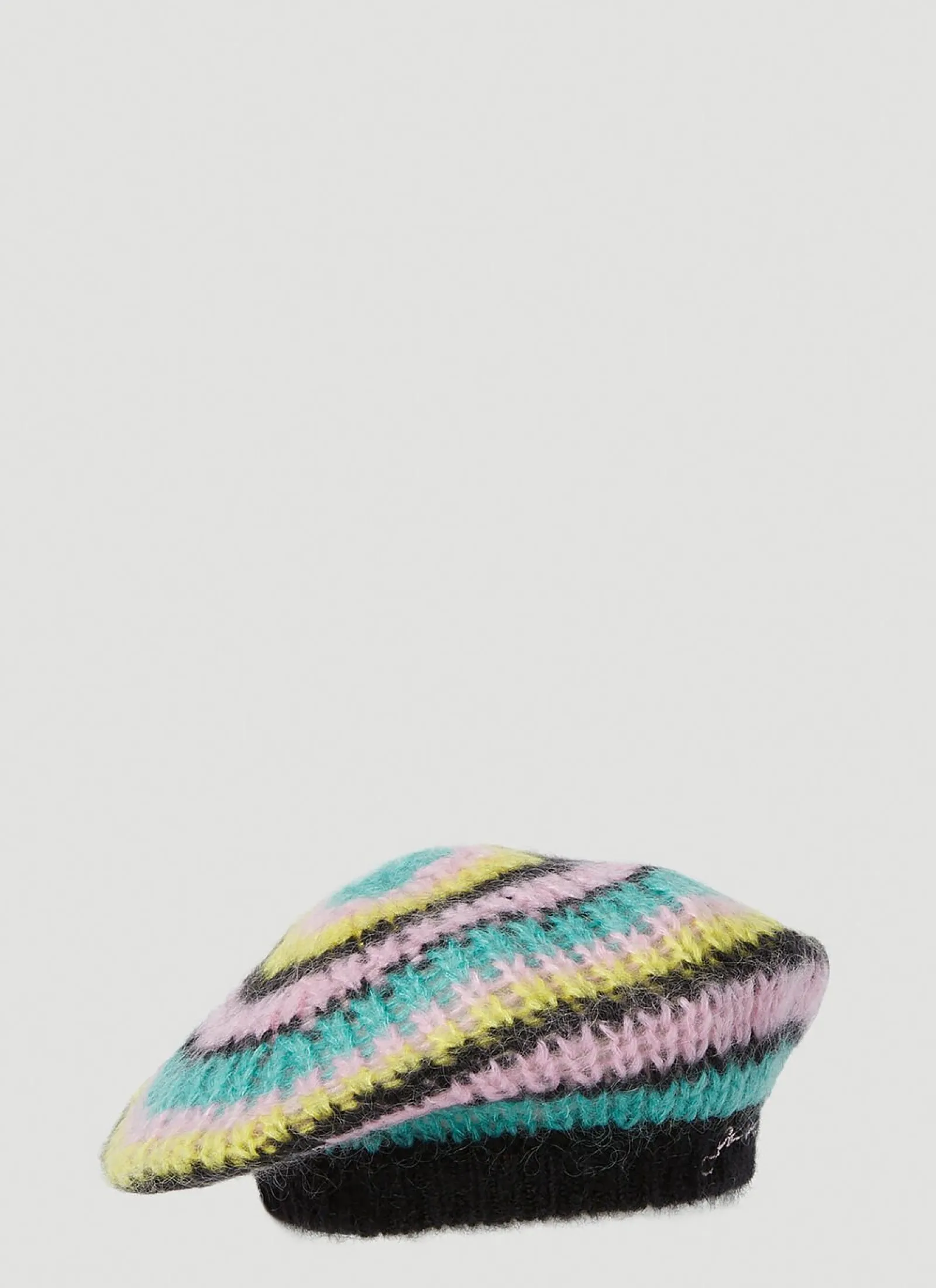 Men GANNI Hats^Striped Mohair Beret