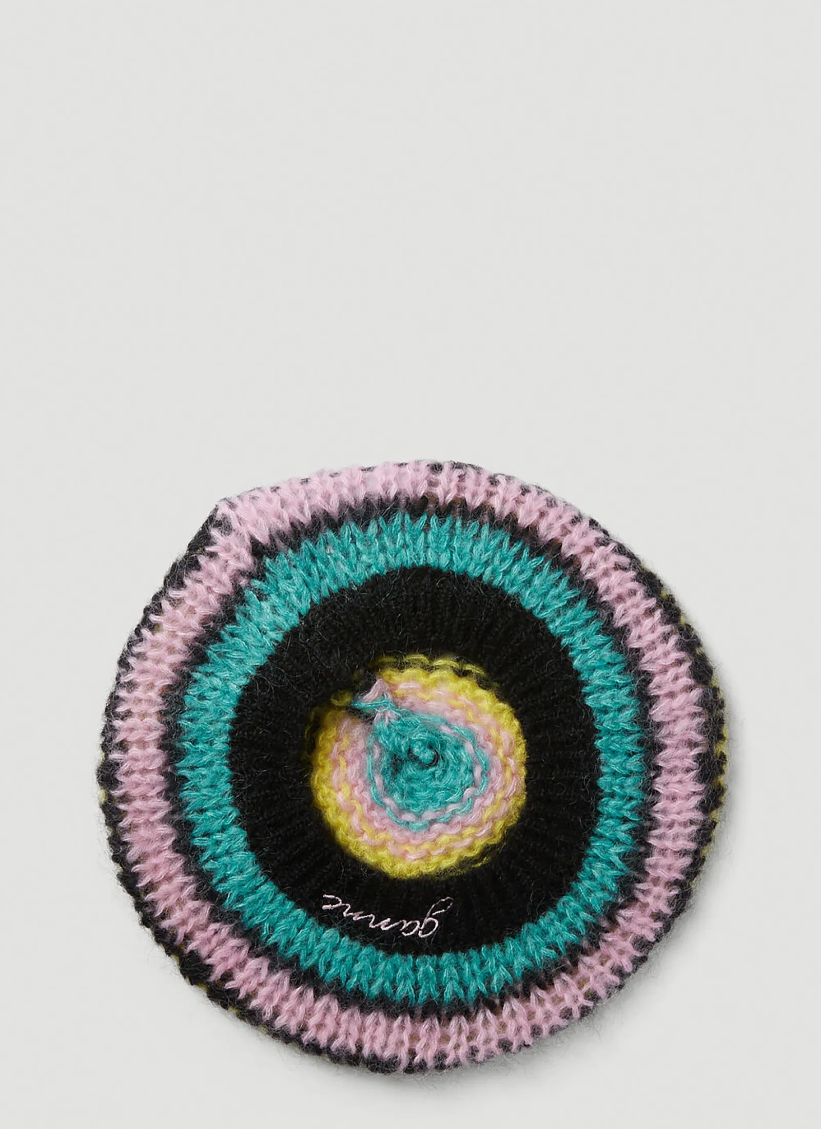 Men GANNI Hats^Striped Mohair Beret