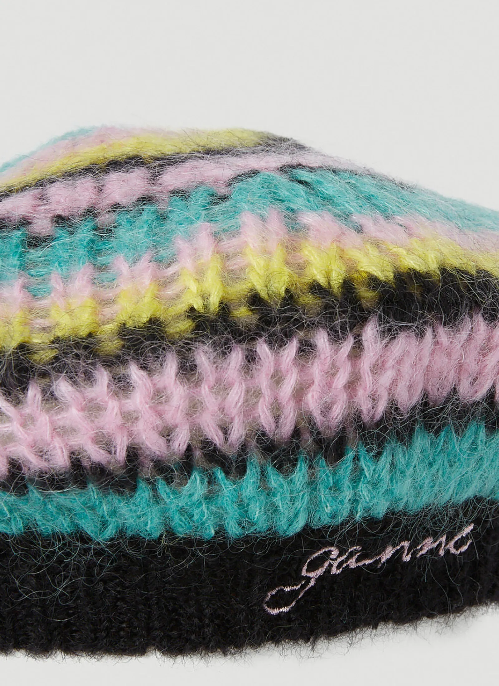 Men GANNI Hats^Striped Mohair Beret