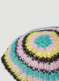 Men GANNI Hats^Striped Mohair Beret