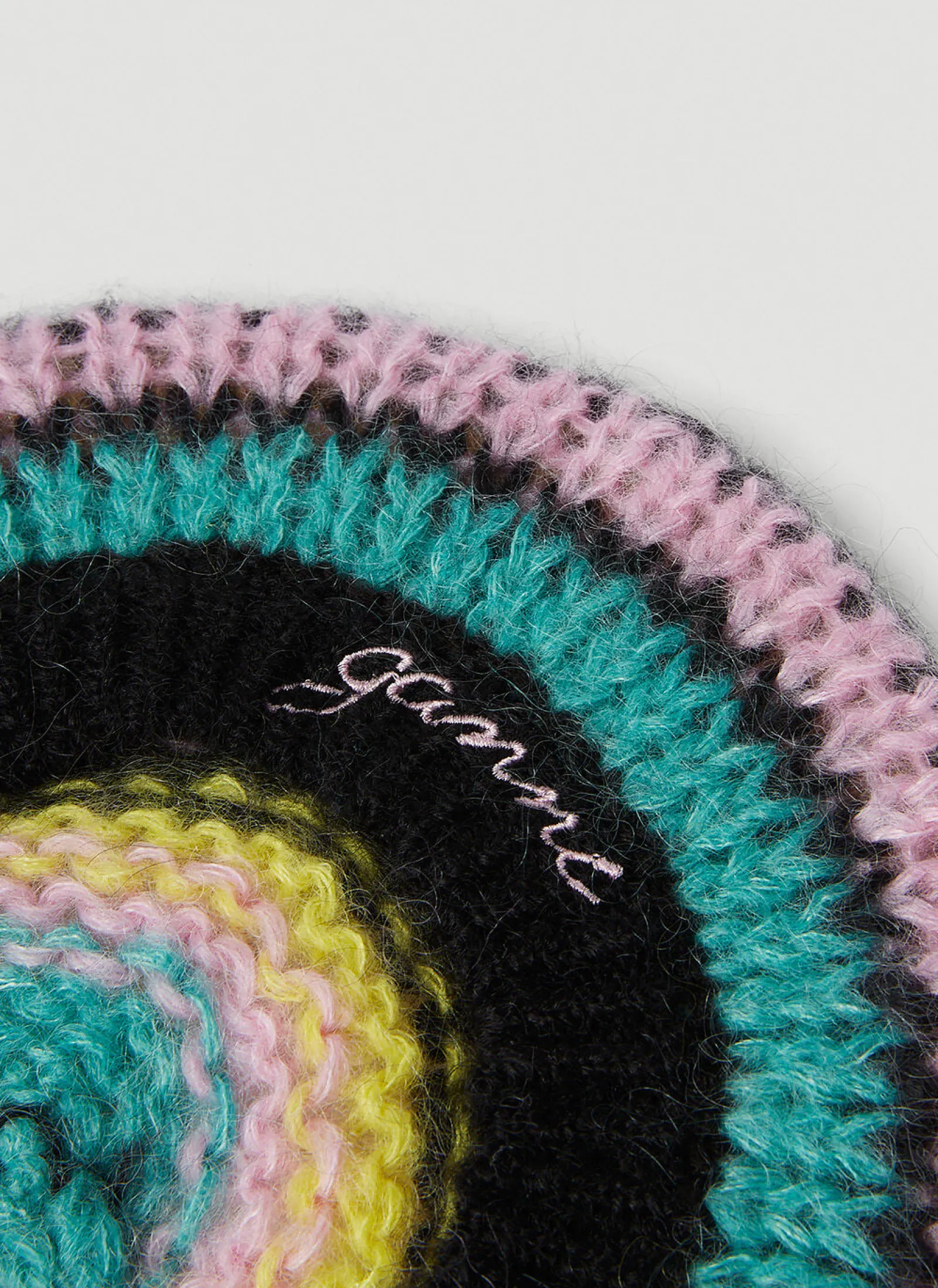 Men GANNI Hats^Striped Mohair Beret