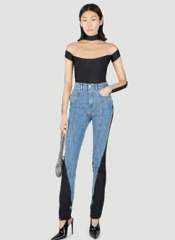 Structured Contrast Panel Jeans>Mugler Clearance