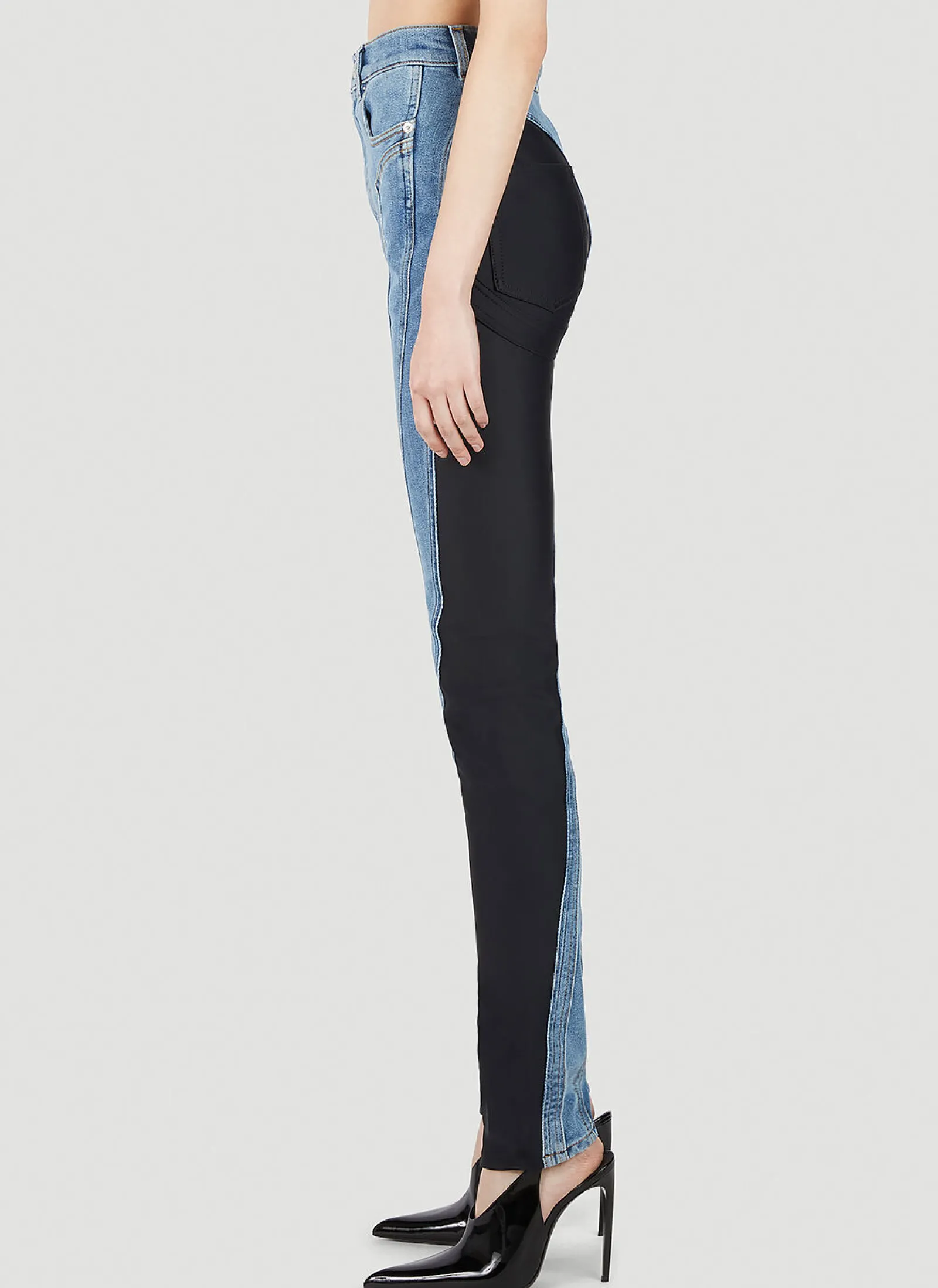 Structured Contrast Panel Jeans>Mugler Clearance