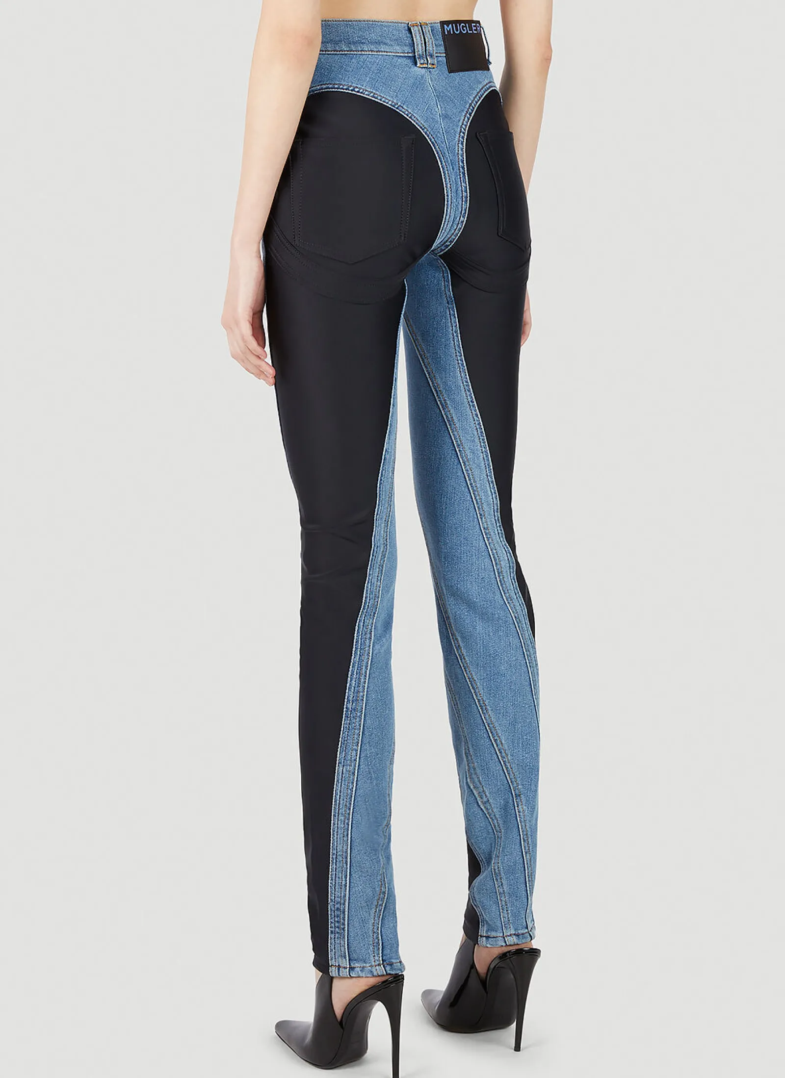 Structured Contrast Panel Jeans>Mugler Clearance