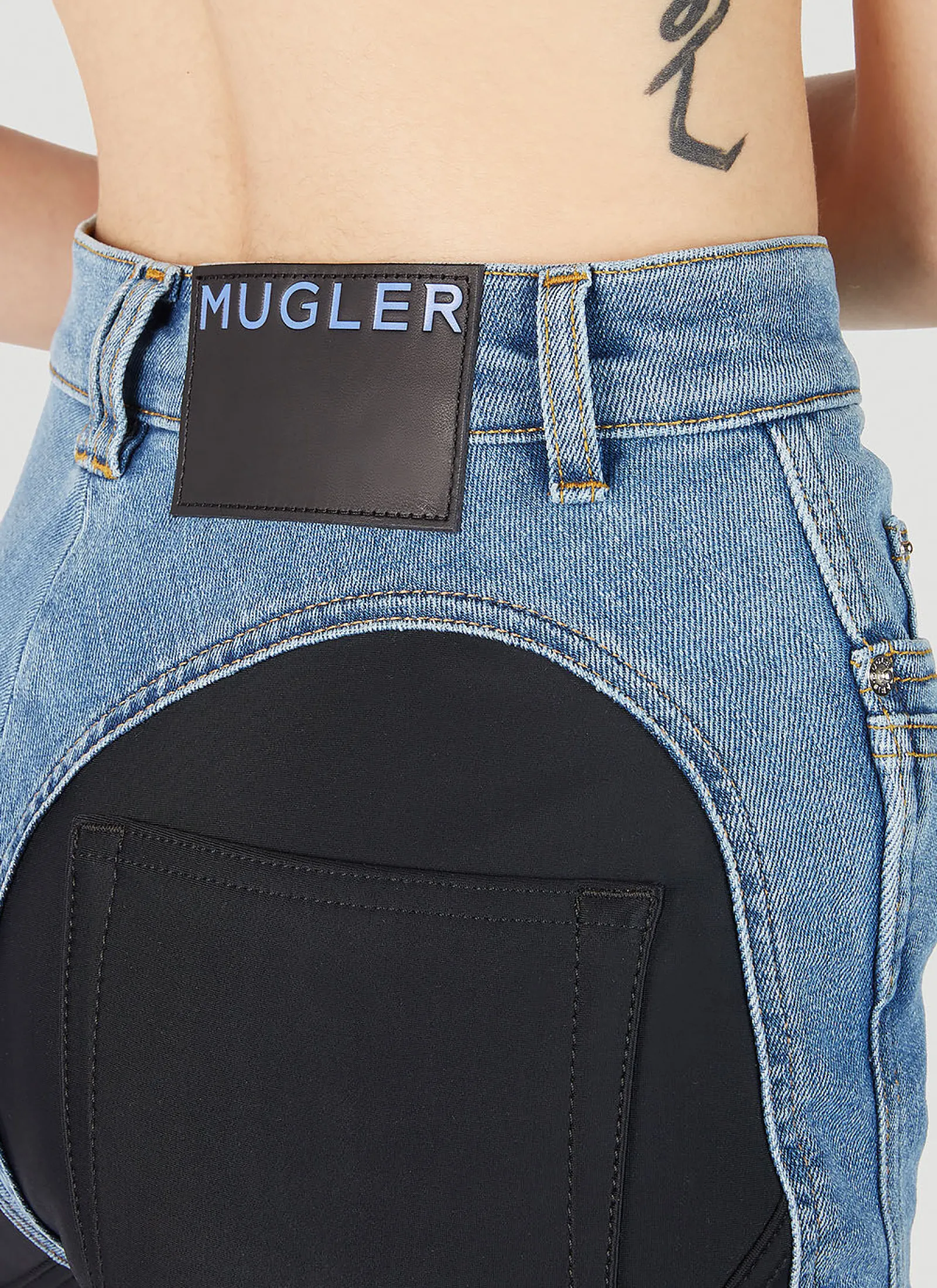 Structured Contrast Panel Jeans>Mugler Clearance
