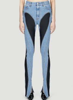 Structured Contrast Panel Jeans>Mugler Online