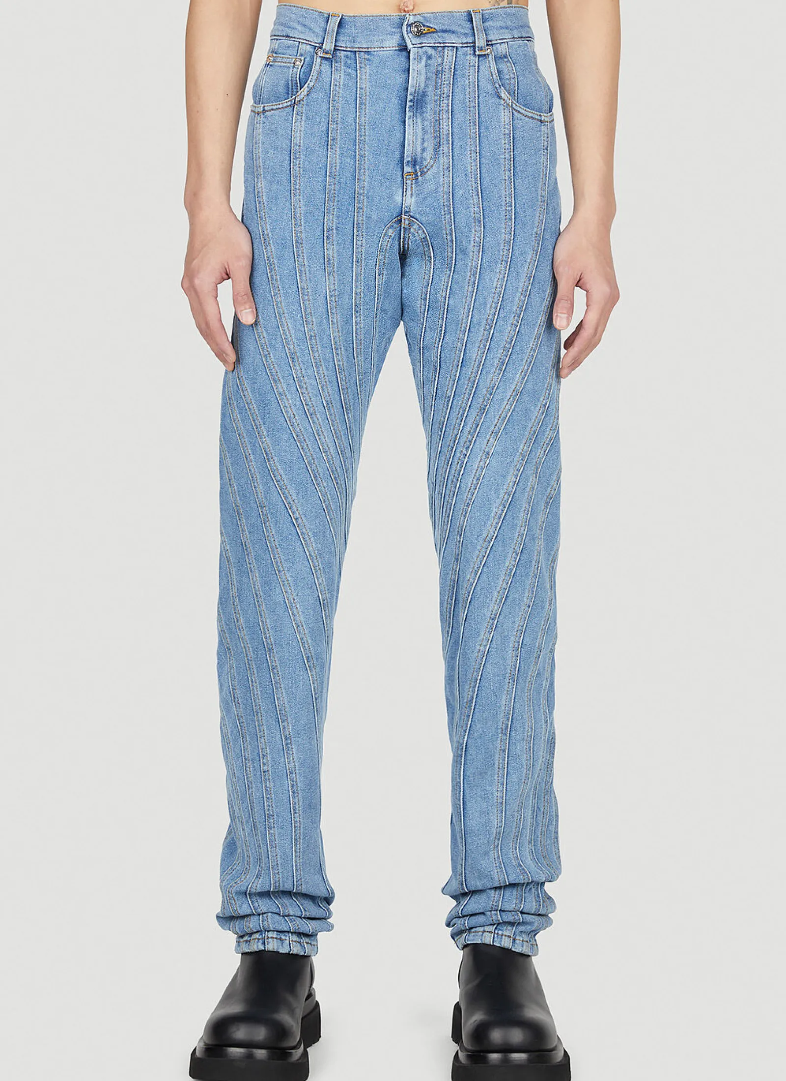 Men Mugler Jeans^Structured Panel Jeans