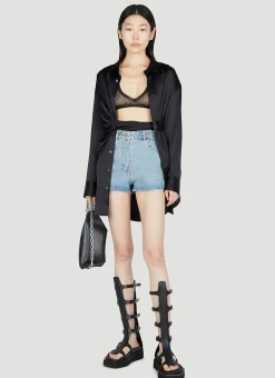 Studded Denim Shorts>Paco Rabanne Online