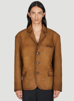 Men Prada Blazers^Suede Blazer