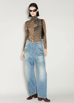 Tapered Button Jeans>MM6 Maison Margiela