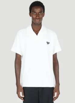 Men Prada Polo Shirts^Terry-Cloth Logo Patch Polo Shirt