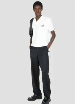 Men Prada Polo Shirts^Terry-Cloth Logo Patch Polo Shirt