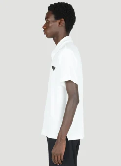 Men Prada Polo Shirts^Terry-Cloth Logo Patch Polo Shirt