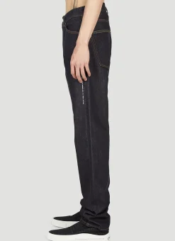 Men 7 Moncler Fragment Jeans^Text Print Jeans