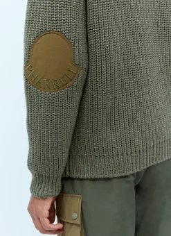 Men Moncler x Pharrell Williams Sweatshirts^T-Neck Wool Knit Sweater