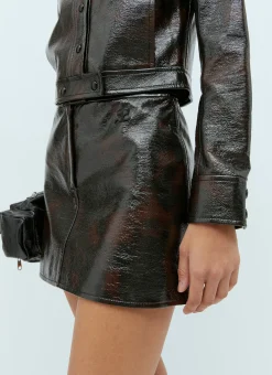 Tortoise Vinyl Mini Skirt></noscript>Courrèges