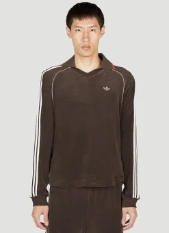 Men adidas by Wales Bonner Polo Shirts^Track Polo Sweatshirt