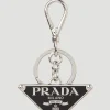 Men Prada Keyrings^Triangle Logo Plaque Keyring