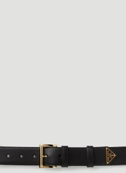 Men Prada Belts^Triangle Plaque City Belt
