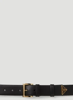 Men Prada Belts^Triangle Plaque City Belt