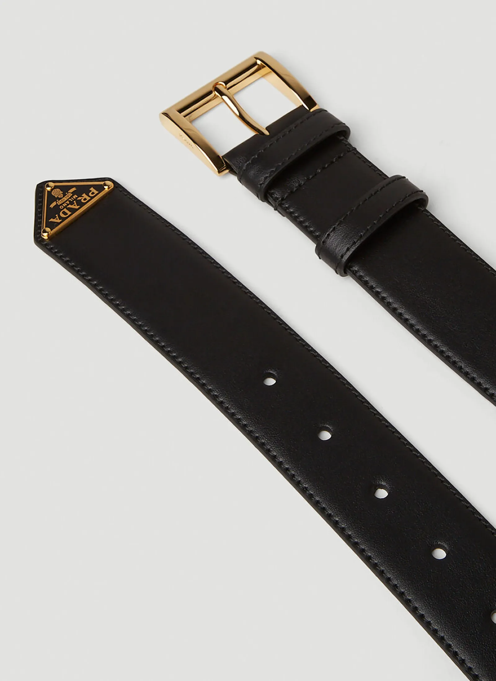 Men Prada Belts^Triangle Plaque City Belt