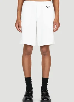 Men Prada Shorts^Triangle Plaque Terry Shorts