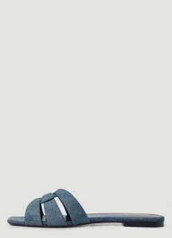 Tribute Denim Sandals>Saint Laurent Online