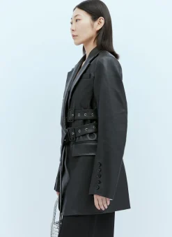 Triple Belt Faux Leather Blazer></noscript>Rokh Outlet