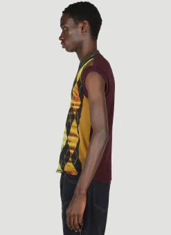 Men Y/Project x Jean Paul Gaultier Tops^Trompe L'Oeil Argyle Sweater Top