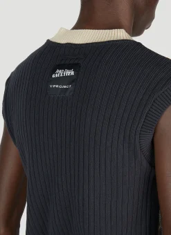 Men Y/Project x Jean Paul Gaultier Tops^Trompe L'Oeil Argyle Sweater Top