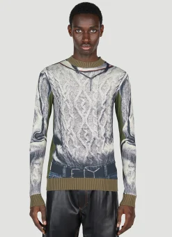 Men Y/Project x Jean Paul Gaultier Tops^Trompe L'Oeil Cable Knit Top