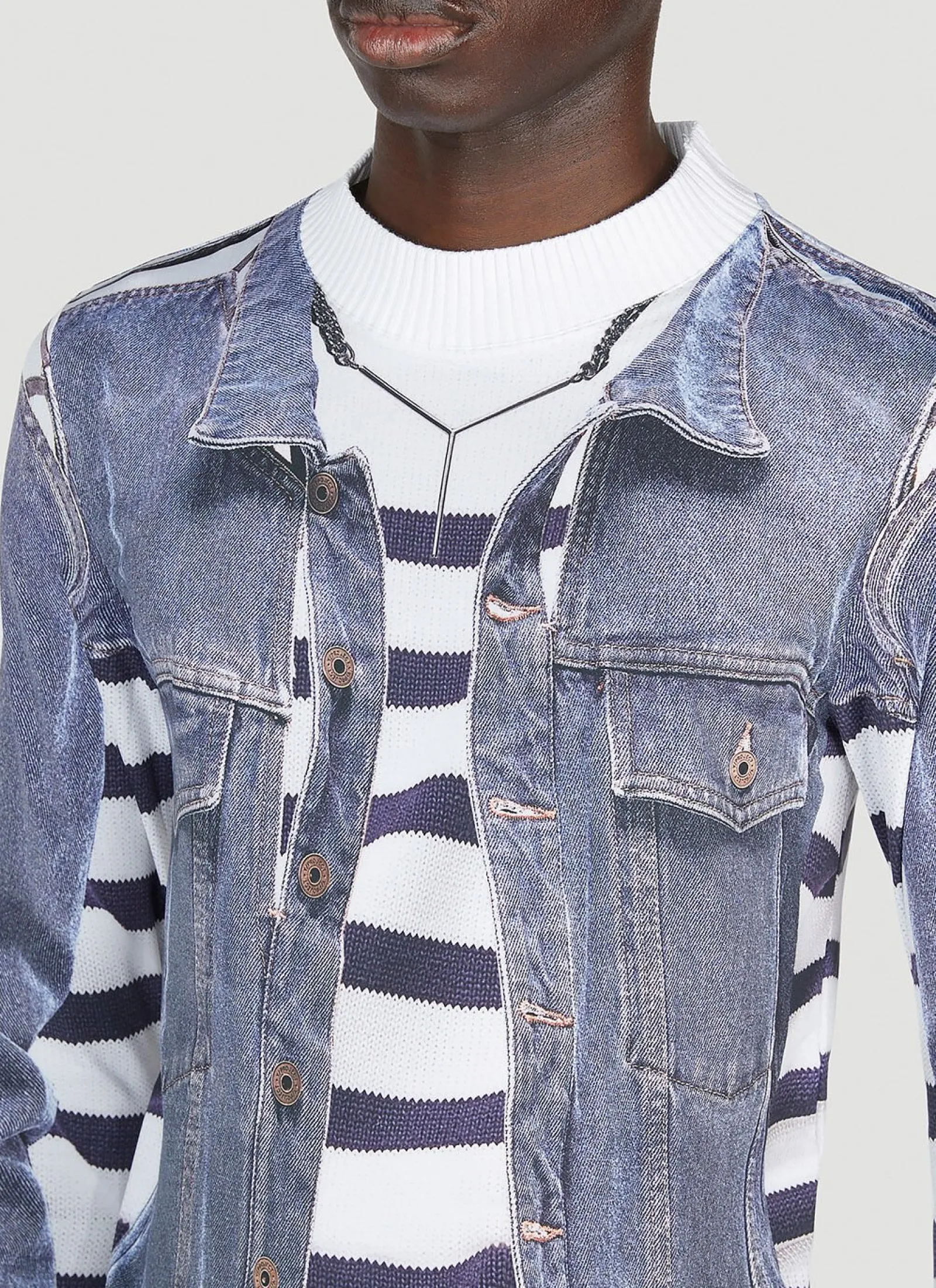 Men Y/Project x Jean Paul Gaultier Tops^Trompe L'Oeil Jacket Top
