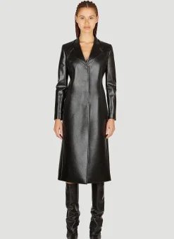 Trompe-Loeil Tailored Faxu Leather Coat>Coperni Clearance