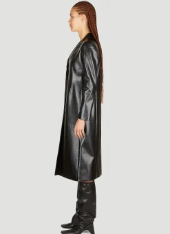 Trompe-Loeil Tailored Faxu Leather Coat></noscript>Coperni Clearance