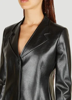 Trompe-Loeil Tailored Faxu Leather Coat></noscript>Coperni Clearance