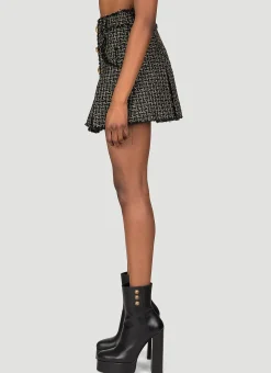 Tweed Pleated Mini Skirt></noscript>Balmain Hot