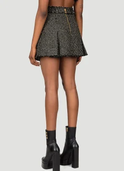 Tweed Pleated Mini Skirt></noscript>Balmain Hot