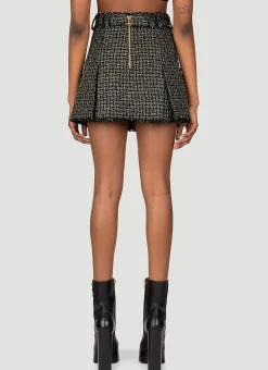 Tweed Pleated Mini Skirt></noscript>Balmain Hot