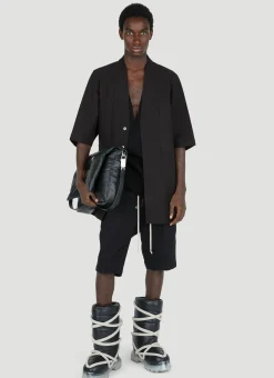 Men Rick Owens Shirts^Twill Short Sleeve Overshirt