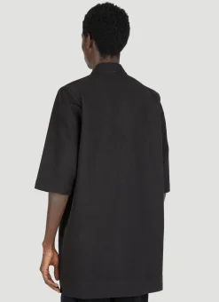 Men Rick Owens Shirts^Twill Short Sleeve Overshirt