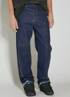 Men Lanvin Jeans^Twisted Raw Denim Baggy Jeans