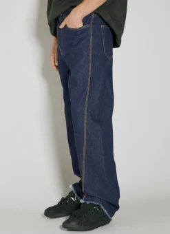 Men Lanvin Jeans^Twisted Raw Denim Baggy Jeans