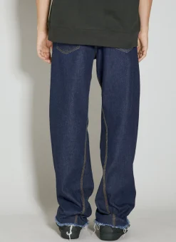 Men Lanvin Jeans^Twisted Raw Denim Baggy Jeans