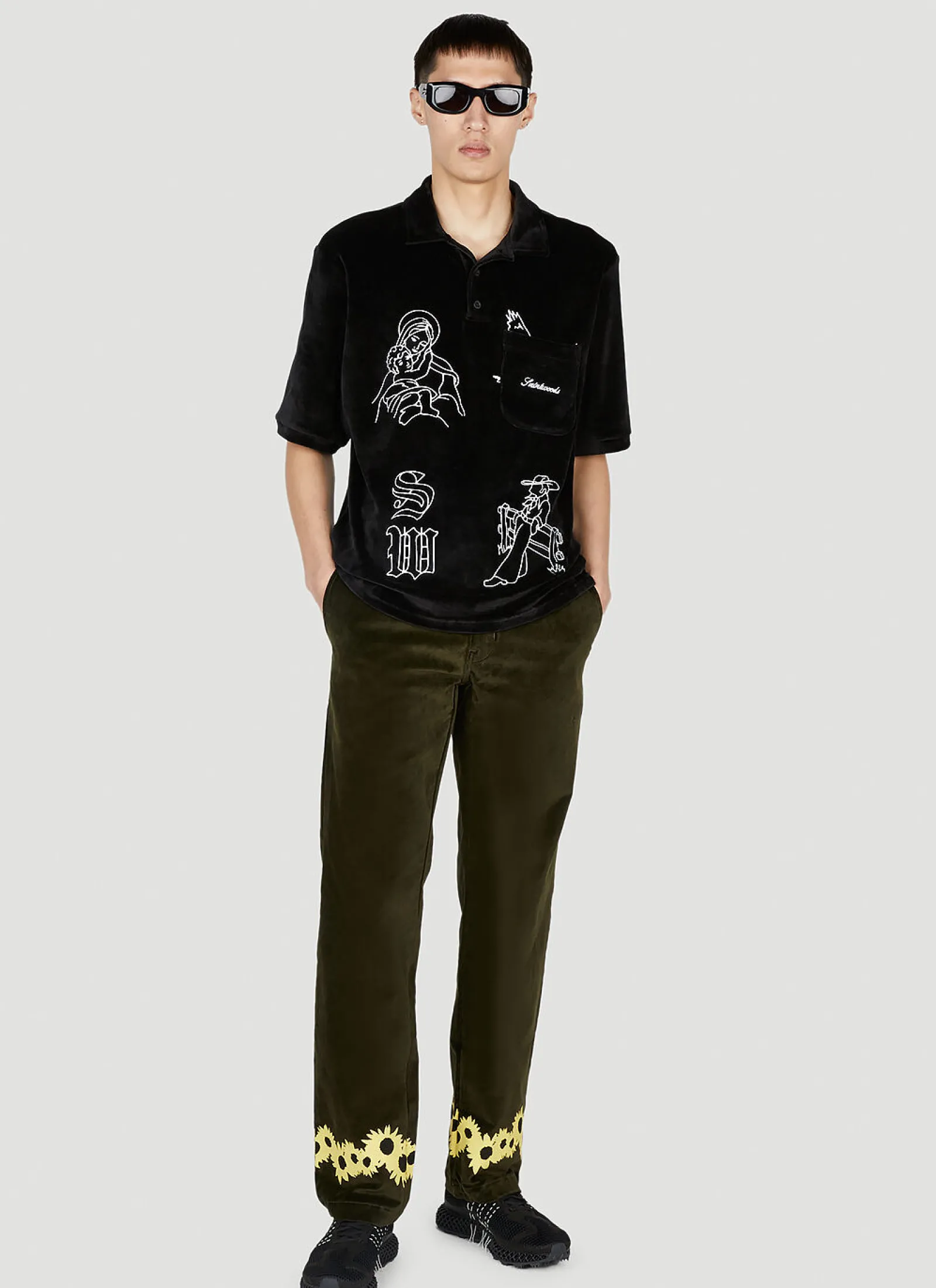 Men Saintwoods Polo Shirts^Velour Polo Top