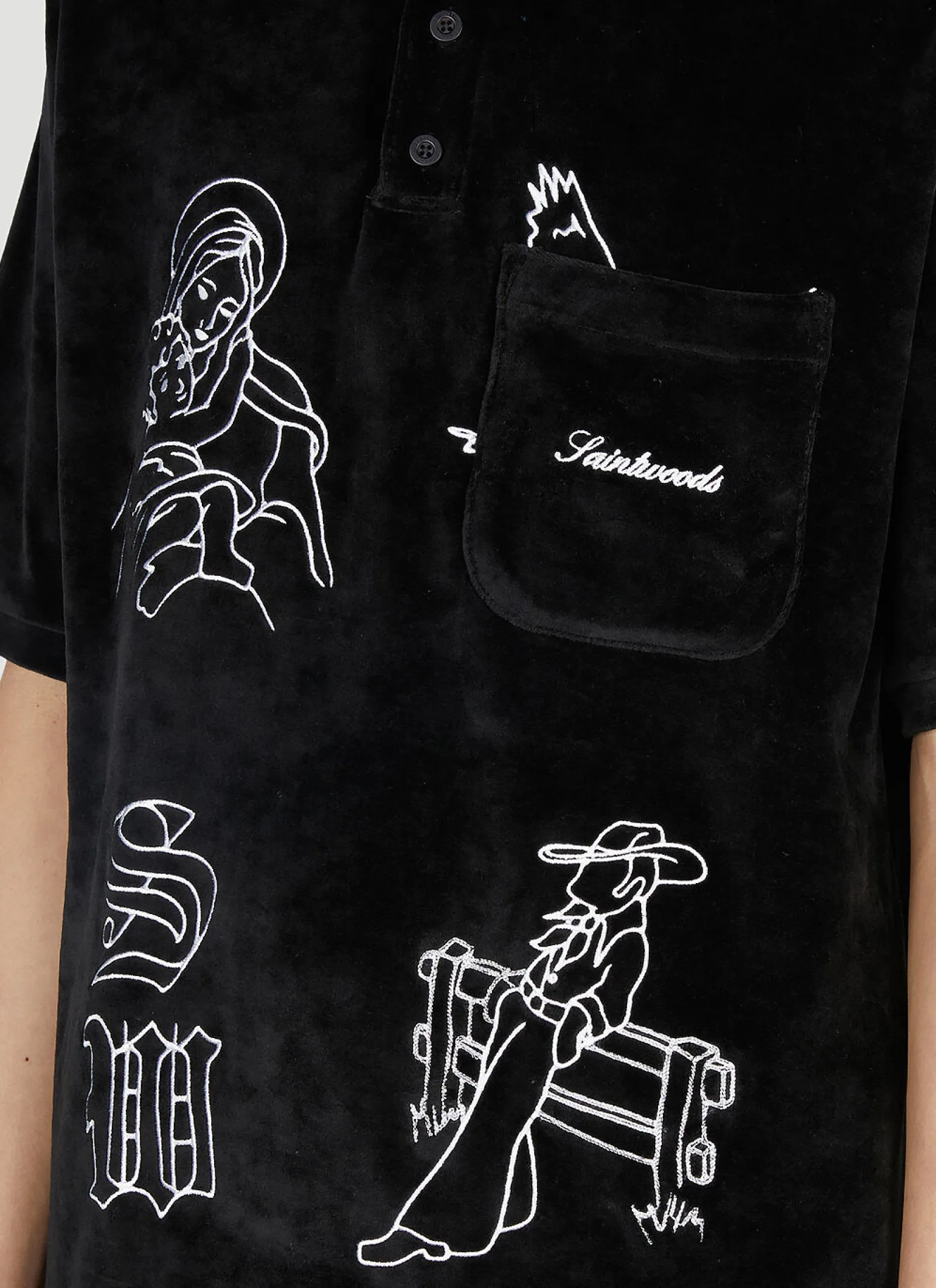 Men Saintwoods Polo Shirts^Velour Polo Top