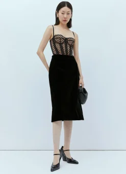 Velvet A-Line Skirt>Gucci Clearance