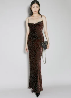 Velvet Devore Maxi Dress>Saint Laurent Discount