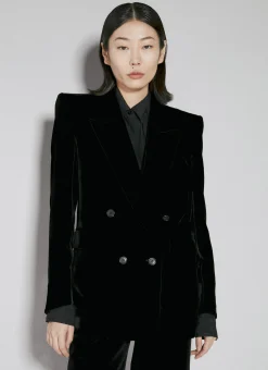 Velvet Double-Breasted Blazer>Saint Laurent New